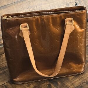 Louis Vuitton LV Monogram Vernis Houston Hand Bag Bronze Tote